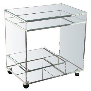 Decorating with lucite crystal and glass - Vintage Lucite Bar Cart.jpg